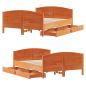 Preview: Massivholzbett ohne Matratze Wachsbraun 150x200 cm Kiefernholz