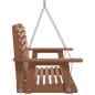 Preview: Garten-Hängestuhl mit Metallketten Braun Massivholz Tanne