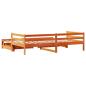 Preview: Tagesbett Ausziehbar mit Schubladen 80x200 cm Massivholz Kiefer