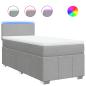 Preview: Boxspringbett mit Matratze Hellgrau 100x200 cm Stoff