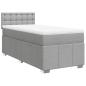 Preview: Boxspringbett mit Matratze Hellgrau 100x200 cm Stoff