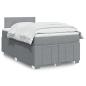 Preview: ARDEBO.de - Boxspringbett mit Matratze Hellgrau 120x190 cm Stoff
