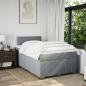 Preview: Boxspringbett mit Matratze Hellgrau 120x190 cm Stoff