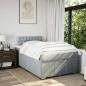 Preview: ARDEBO.de - Boxspringbett mit Matratze Hellgrau 120x190 cm Stoff