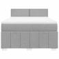 Preview: Boxspringbett mit Matratze Hellgrau 140x190 cm Stoff