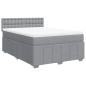 Preview: Boxspringbett mit Matratze Hellgrau 140x190 cm Stoff