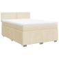 Preview: Boxspringbett mit Matratze Creme 140x200 cm Stoff