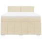 Preview: Boxspringbett mit Matratze Creme 140x200 cm Stoff