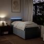 Preview: Boxspringbett mit Matratze Hellgrau 100x200 cm Stoff