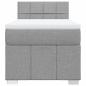 Preview: Boxspringbett mit Matratze Hellgrau 100x200 cm Stoff