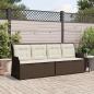 Preview: Gartenbank Verstellbar mit Kissen Braun Poly Rattan