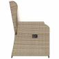 Preview: Gartenbank Verstellbar mit Kissen Beige Poly Rattan