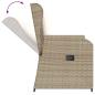 Preview: Gartenbank Verstellbar mit Kissen Beige Poly Rattan
