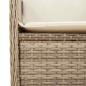 Preview: Gartenbank Verstellbar mit Kissen Beige Poly Rattan