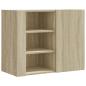 Preview: ARDEBO.de - Wandregal Sonoma-Eiche 75x35x60 cm Holzwerkstoff