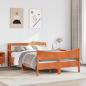 Preview: Massivholzbett mit Kopfteil Wachsbraun 140x190 cm Kiefer