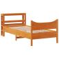 Preview: Massivholzbett mit Kopfteil Wachsbraun 75x190 cm Kiefer
