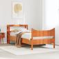 Preview: Massivholzbett mit Kopfteil Wachsbraun 75x190 cm Kiefer