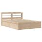 Preview: Massivholzbett mit Kopfteil 140x190 cm Kiefer