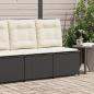 Preview: ARDEBO.de - Gartensessel mit Liegefunktion und Kissen Schwarz Poly Rattan