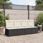 Preview: Gartensessel mit Liegefunktion und Kissen Schwarz Poly Rattan