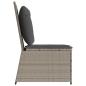 Preview: Gartensessel mit Liegefunktion und Kissen Hellgrau Poly Rattan