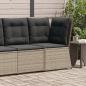 Preview: ARDEBO.de - Garten-Ecksofa mit Kissen Grau Poly Rattan