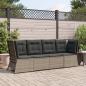 Preview: Garten-Ecksofa mit Kissen Grau Poly Rattan