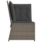 Preview: Garten-Ecksofa mit Kissen Grau Poly Rattan