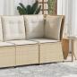 Preview: ARDEBO.de - Garten-Ecksofa mit Kissen Beige Poly Rattan