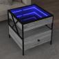 Preview: ARDEBO.de - Couchtisch mit Infinity-LED Grau Sonoma 50x50x51 cm
