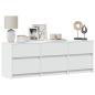 Preview: ARDEBO.de - TV-Schrank mit LED-Beleuchtung Weiß 140x34x50 cm Holzwerkstoff