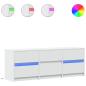 Preview: TV-Schrank mit LED-Beleuchtung Weiß 140x34x50 cm Holzwerkstoff