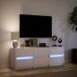 Preview: TV-Schrank mit LED-Beleuchtung Weiß 140x34x50 cm Holzwerkstoff