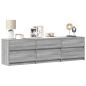 Preview: ARDEBO.de - TV-Schrank mit LED-Beleuchtung Grau Sonoma 180x34x50 cm