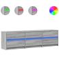 Preview: TV-Schrank mit LED-Beleuchtung Grau Sonoma 180x34x50 cm