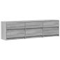 Preview: TV-Schrank mit LED-Beleuchtung Grau Sonoma 180x34x50 cm