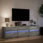 Preview: TV-Schrank mit LED-Beleuchtung Grau Sonoma 180x34x50 cm