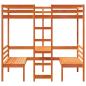 Preview: Hochbett mit Schreibtisch & Stühlen Braun 80x200 cm Kiefernholz