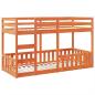 Preview: Etagenbett Wachsbraun 90x200 cm Massivholz Kiefer