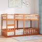 Preview: Etagenbett Wachsbraun 90x200 cm Massivholz Kiefer