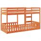 Preview: Etagenbett Wachsbraun 90x200 cm Massivholz Kiefer