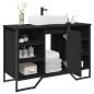 Preview: ARDEBO.de - Waschbeckenunterschrank Schwarz 91x35x60 cm Holzwerkstoff