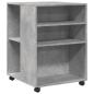 Preview: Beistelltisch mit Rollen Betongrau 55x60x78 cm Holzwerkstoff