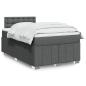 Preview: ARDEBO.de - Boxspringbett mit Matratze Dunkelgrau 120x190 cm Stoff