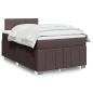 Preview: ARDEBO.de - Boxspringbett mit Matratze Dunkelbraun 120x190 cm Stoff