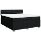 Preview: ARDEBO.de - Boxspringbett mit Matratze Schwarz 200x200 cm Stoff