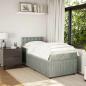 Preview: Boxspringbett mit Matratze Hellgrau 90x190 cm Samt
