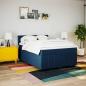 Preview: Boxspringbett mit Matratze Blau 140x200 cm Stoff