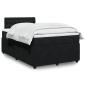 Preview: ARDEBO.de - Boxspringbett mit Matratze Schwarz 120x190 cm Samt